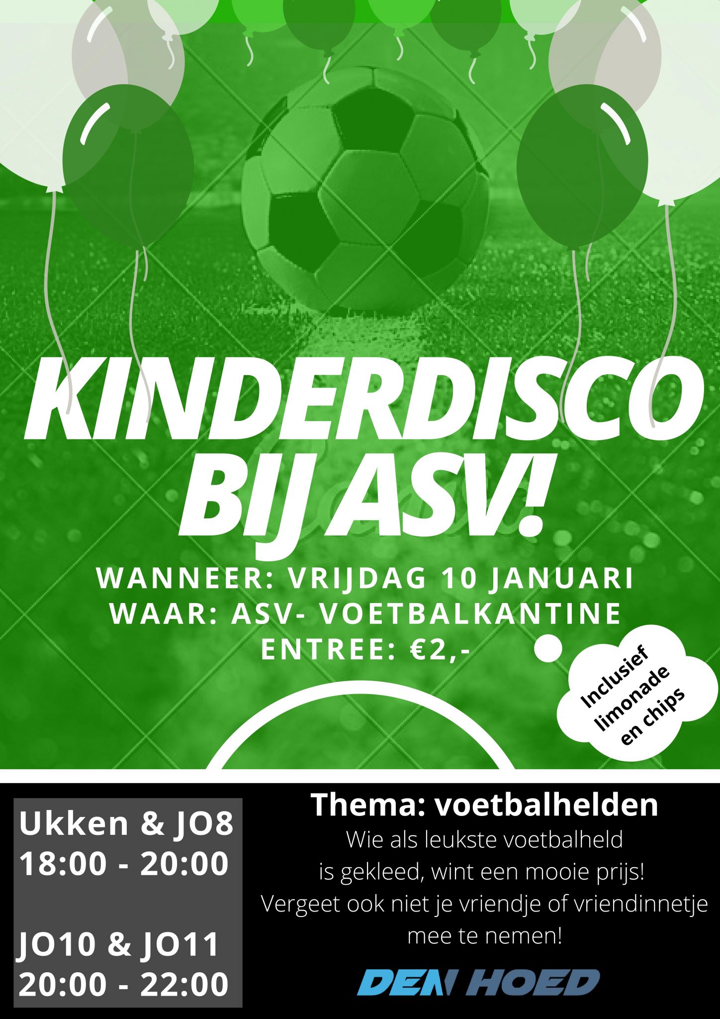 10 Januari, kinderdisco bij ASV!