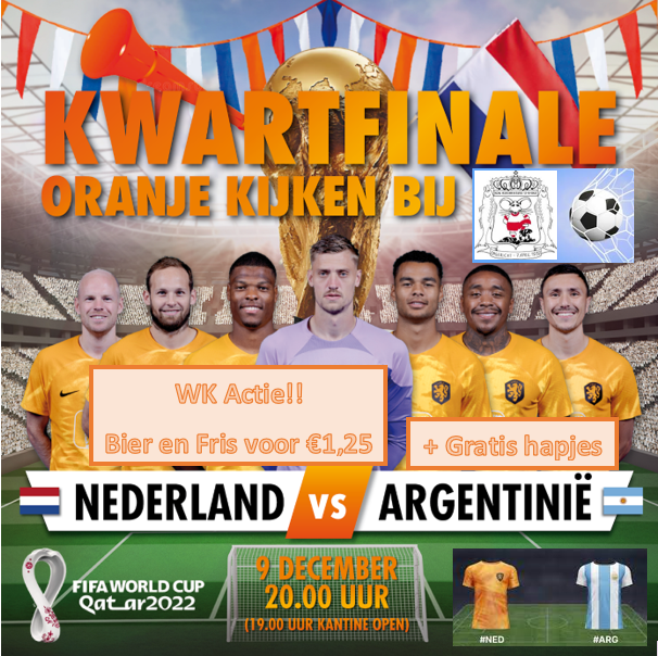 Nederland - Argentina kijken in onze cantina!